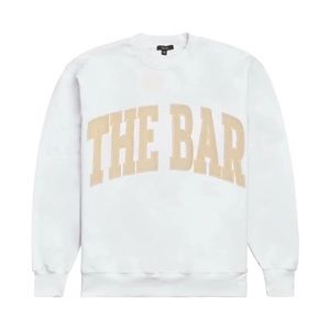 THE BAR VARSITY SWEATSHIRT WHITE/TAN - L
